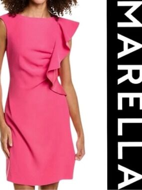 NWT $415 Marcella Italian Piave Fushia Sleeveless Dress